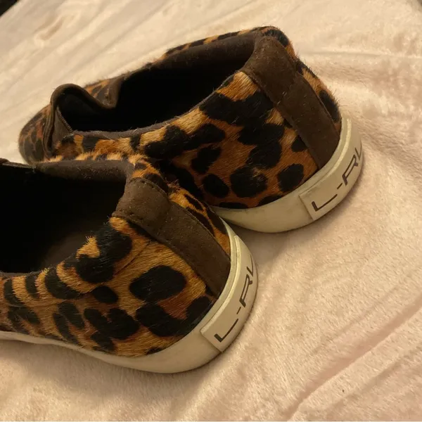 Lauren Ralph Lauren Cedar II Slip On Shoes Womens 6B Leopard Print Calf Hair - Image 7