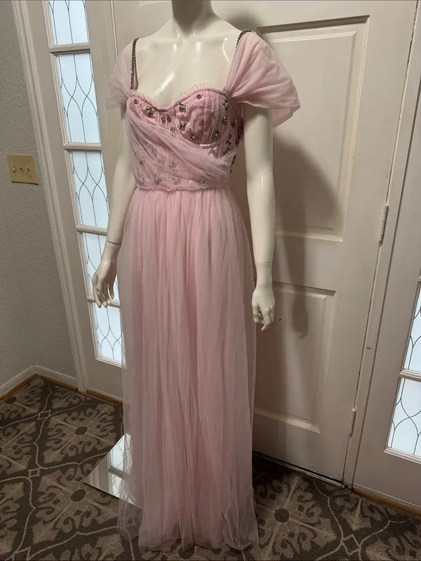 LoveShackFancy Dantine Ballet Embellished Tulle Evening Gown Maxi Dress S 14 - Image 9
