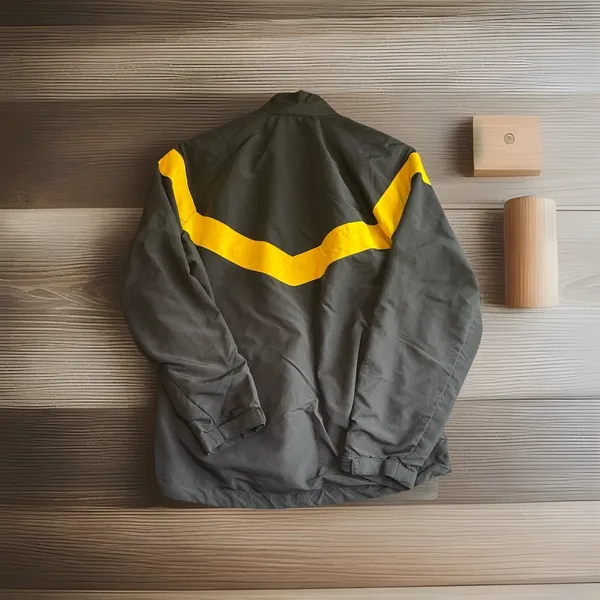 Vintage U.S. Army Windbreaker Jacket Size Small Military Yellow Black USA Zip. - Image 2
