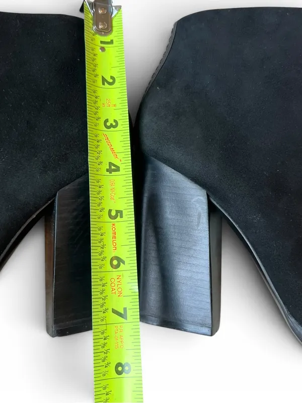 Tory Burch Rivington 100 Black Suede Cap-Toe Ankle Boots - Image 9