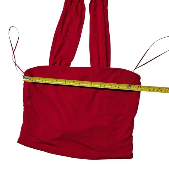 Lane 201 Size‎ S Halter Neck Crop Tank Red Going Out Top Western Party Cowgirl - Image 5