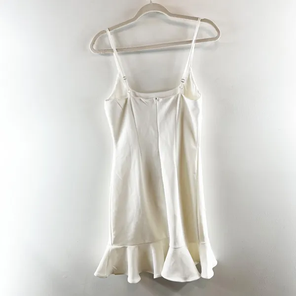 Hello Molly Ruffle Hem Sleeveless Mini Dress White Medium - Image 4