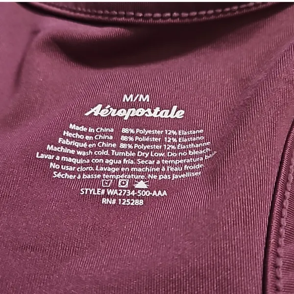 Aero Burgundy Sports Bra - Image 2