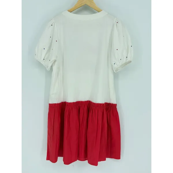 Peach Love Born To Sparkle Dress Womens Medium White Red Fourth‎ of July Festive - Image 9