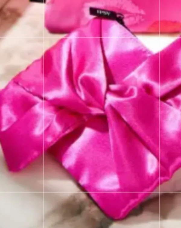 Ipsy Hot Pink Satin Cosmetic Glam Bag - Image 5