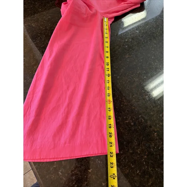 Antonio‎ Melani Linen Jumpsuit Romper Sz 6 Pink Cropped Pockets Belted Wide Leg - Image 8
