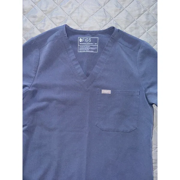 Figs Catarina‎ Top Women's Scrub V-neck Navy Blue Sz Xsmall - Image 2