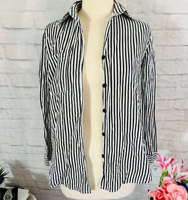 Nova Sky Striped Button Up Top - Image 4
