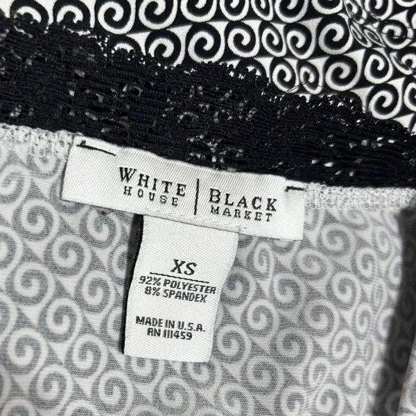 White House Black Market Womens Babydoll Fitted Cami Top XS Swirl Lace Trim‎ Y2K - Image 5