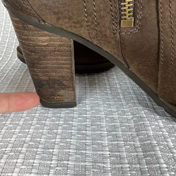 Timberland Boots Womens 8.5 Brown Leather Waterproof Block Heels‎ Zip Up Ankle - Image 16