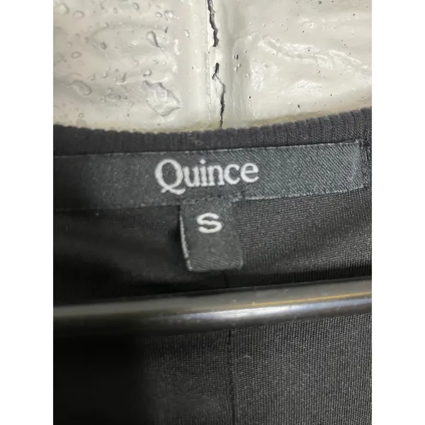 Quince Rib Knit Midi Dress Womens Small Black Excellent Tencel Long Sleeve Scoop - Image 4