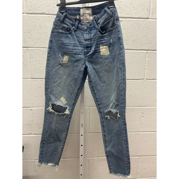 NWT One Teaspoon Sz 26 High Waist Freebirds II Cobaine Distressed Denim Jeans - Image 2