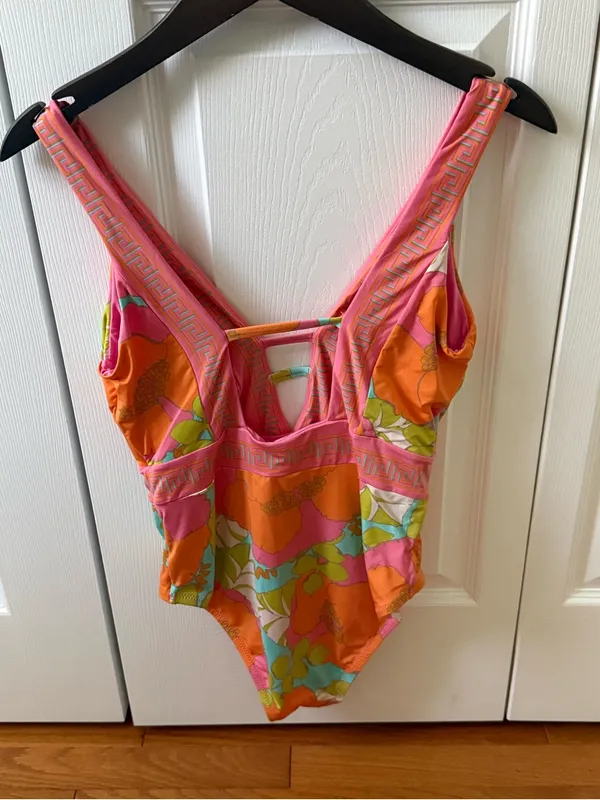 Trina Turk Playa De Flor Plunge One Piece Swimsuit in Floral - Image 3