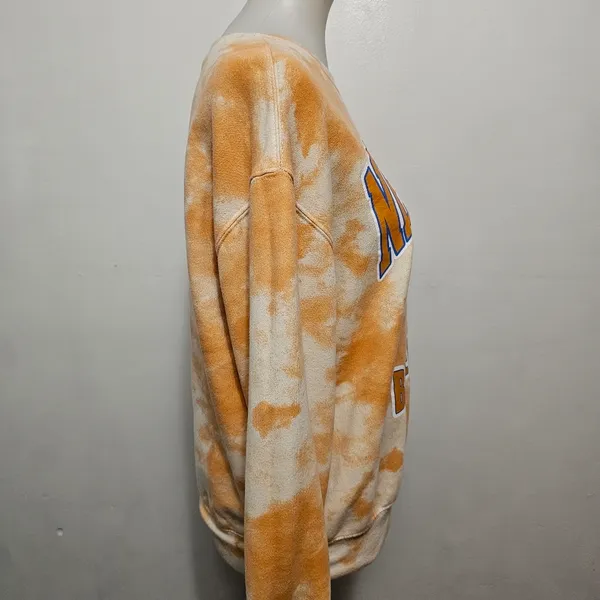 Hybrid Apparel New York Knicks Orange Tie Dye Graphic Fleece Sweatshirt Size Medium - Image 4
