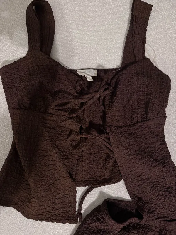 Brown two piece skirt set Size M - Image 2