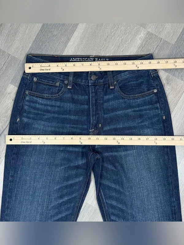 American Eagle Vintage High Rise Straight Leg Button Fly Jeans Size 8 Ankle - Image 9