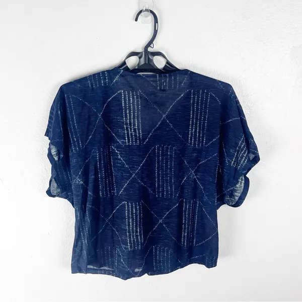 DENIM & SUPPLY Fringe Trim V-Neck Tassels Short Sleeves Top Western Boho Medium - Image 2