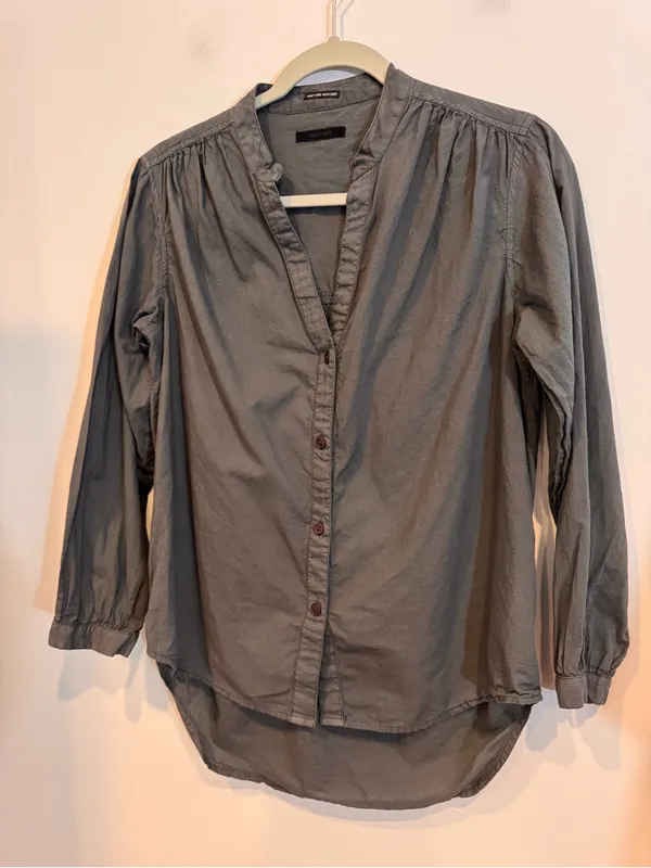 Mother The Airy High Low Shirt Dark Shadow Button Down - Image 2