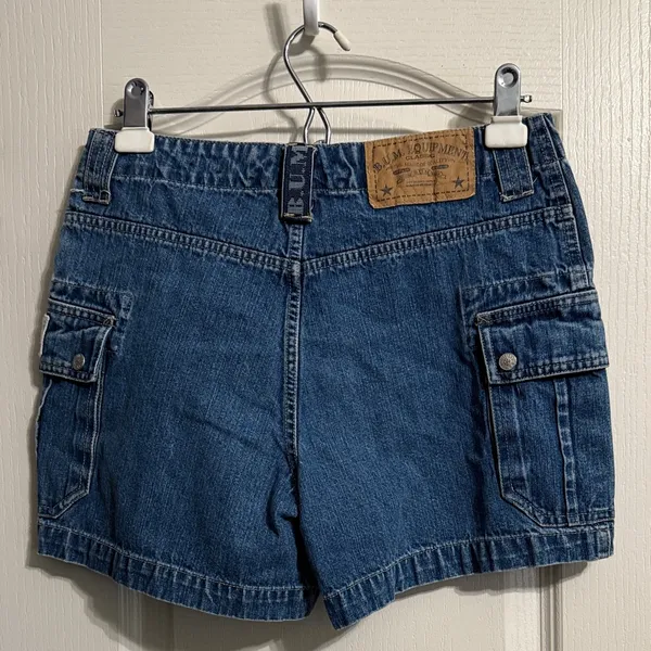Vintage 90s B.U.M. Equipment Denim‎ Mini Cargo Shorts Jorts Y2K Indie Sleaze - Image 3