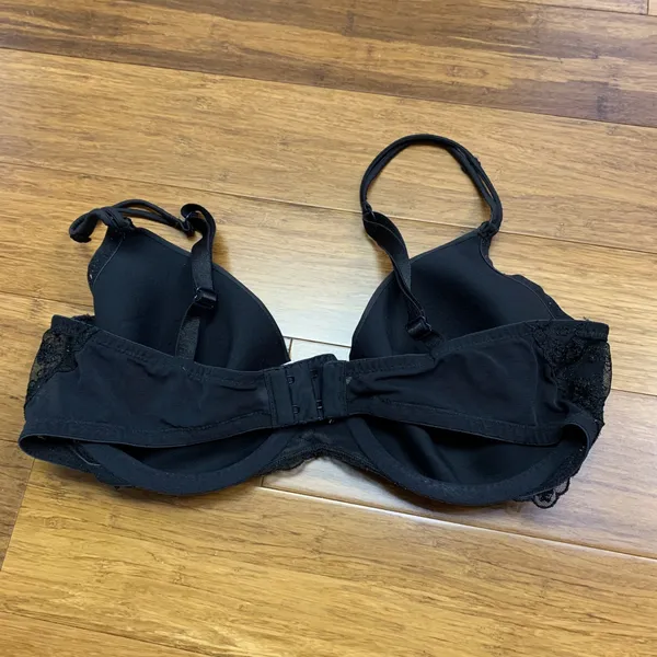 Victoria's Secret Angels Black‎ Lace Trim Bra Women's Size 36D 3/4 Cup Y2K Sexy - Image 3