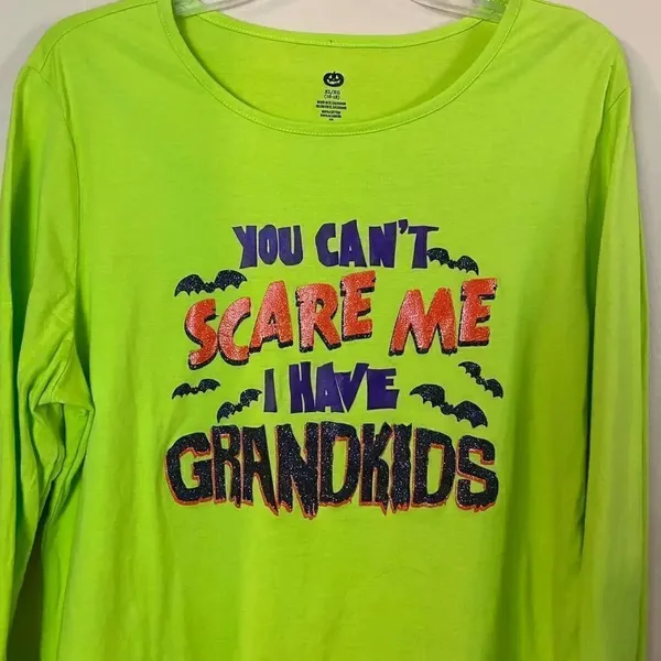 Halloween " You Can't Scare Me" Grandma Glitter Cotton Top Size XL - Image 6