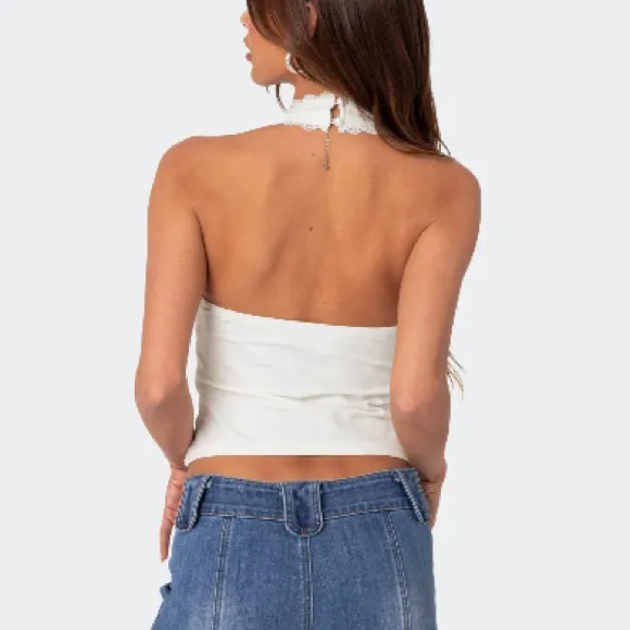Edikted Carolyn Lacey Halter Top medium NWT - Image 2