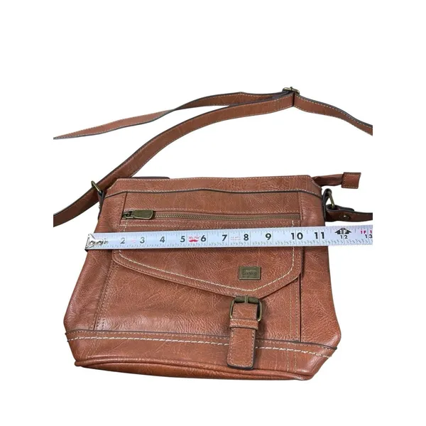 b.ø.c Born Concept Cognac Brown Faux Leather Crossbody Bag Messenger Purse - Image 14