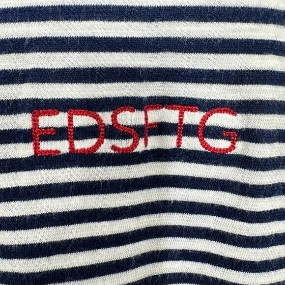 Vineyard‎ Vines Size Medium Navy Blue White Striped Crewneck Longsleeve Modal - Image 7