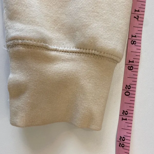 Bench Womens M Cream Cropped Pullover‎ Hoodie Sweatshirt Embroidered Logo - Image 11