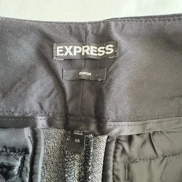 Y2K Express Flare trousers low rise gray color block size 0 - Image 11