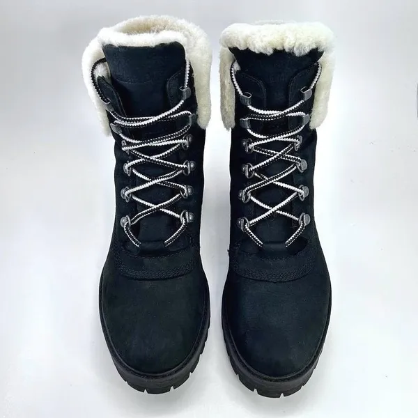 Timberland Courmayeur Valley Black Leather Lace Up Ankle Boots US 9 A1RPD Winter - Image 8