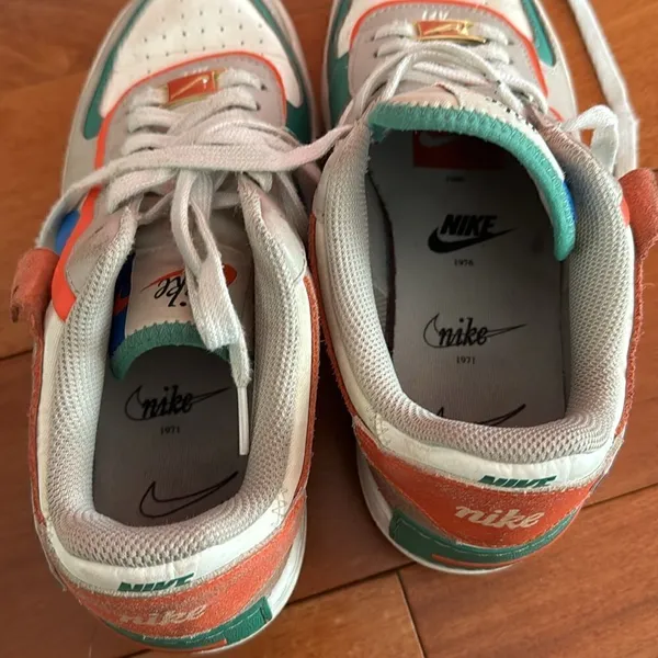 Nike Women's Sneakers Air Force 1‎ Low Shadow Sail Blue Green sz 8 CI0919-109 - Image 7