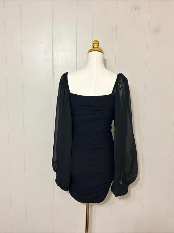 Hello Molly Expected Beginnings Ruched Mini Dress Black Size M - Image 6