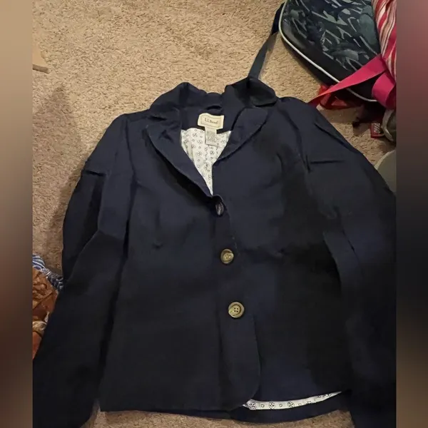 LL‎ bean navy blazer jacket 12 Blue - Image 2