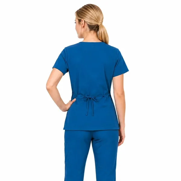 New York Laundry Medics Teal Blue Shortsleeve Scrub Top, S - Image 2