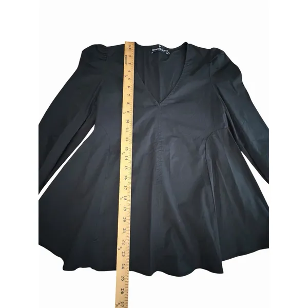 Pomander Place Tuckernuck XS Black Poplin Easton Blouse Ruffle Sleeve #KKK1-3 - Image 4