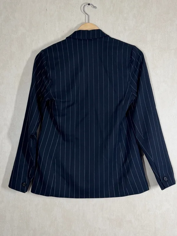 Abercrombie & Fitch Women’s Navy Pinestripe Double Breasted Blazer Classic XS - Image 4