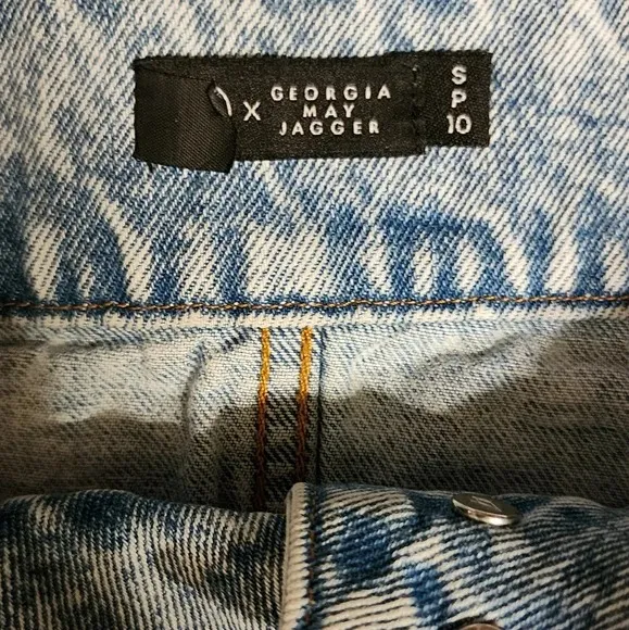 Volcom X Georgia May Jagger Denim Mini Skirt Size Small Petite (SP) - Image 3