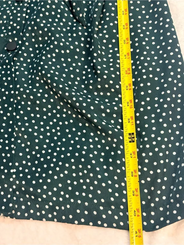 Lumie Dark Green Polka Dot Midi Dress with Tie Waist - Image 8