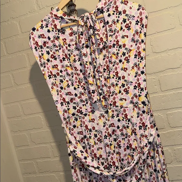 Free People jumpsuit romper Vibe Check One Piece floral medium stretch boho NEW - Image 4