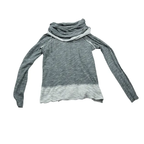 Free‎ People Beach Womens Grey Slub Knit Cowl Neck Long Sleeve Top Cozy Slouchy - Image 7