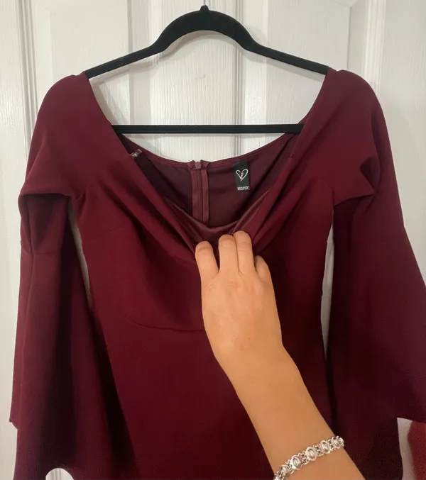 Windsor Elegant Burgundy Dress - Image 2