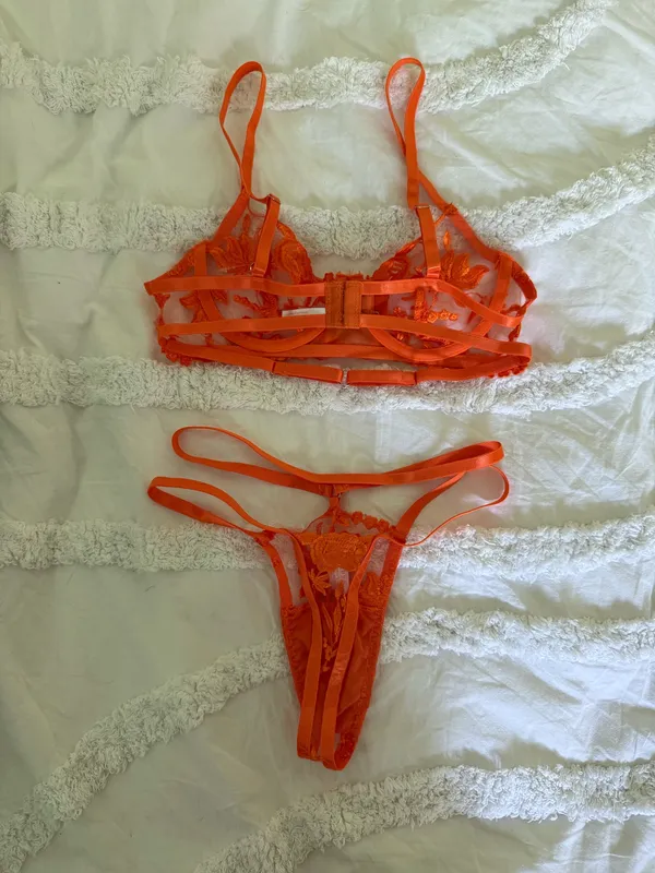 Lingerie Set Orange Size XS - Image 2