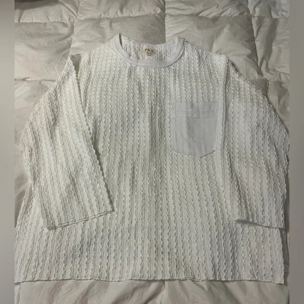 POL Ivory Her Kind Eyelets Crochet Eyelet Top - NWOT - Size L - Image 4