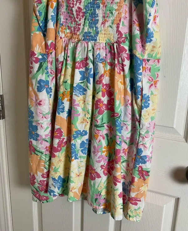Old Navy floral Mini Sleeveless linen blend with pockets Dress Size X-Large - Image 8