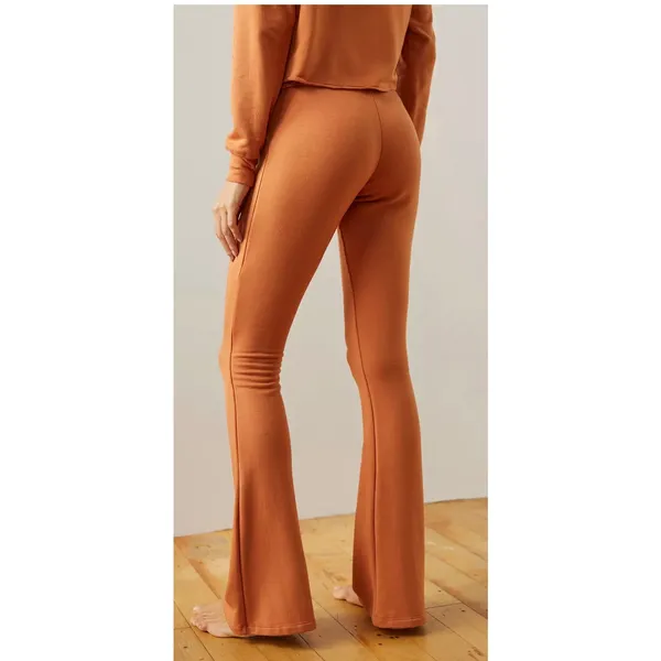 Split59 Raqel High Waisted Fleece Flare Pant in Rust Womans Medium - Image 2