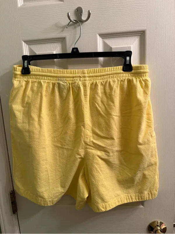 Source Unknown Vintage Yellow High-Waist Drawstring Lounge Shorts - Image 4