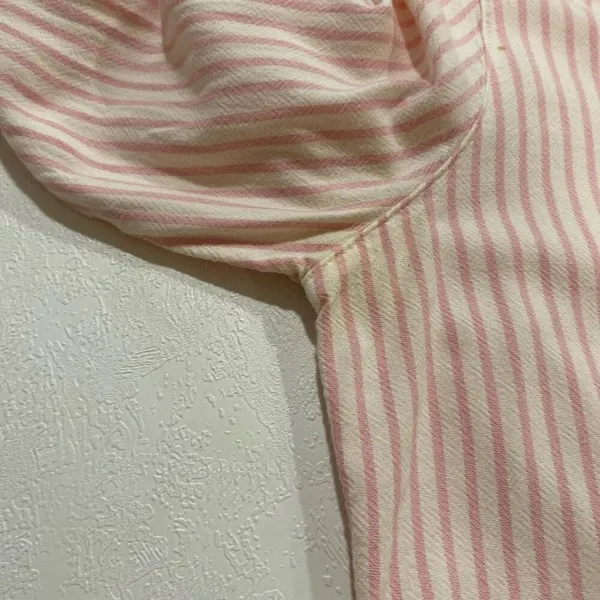 Abercrombie & Fitch Pink White Striped Button Down Shirt Women’s Medium - Image 7