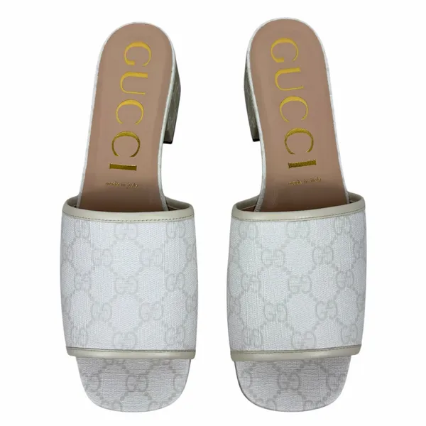 Gucci GG Monogram Malaga Kid Platform Slide Sandal White Size 41 - Image 4