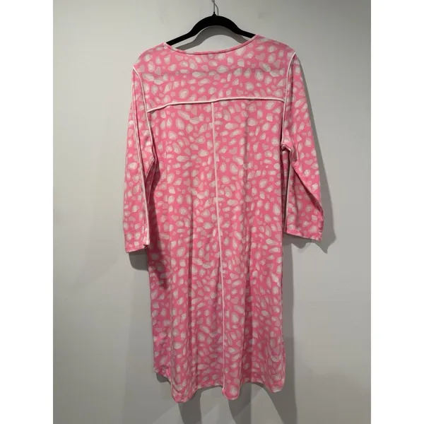 Crown & Ivy Sweatshirt Dress Women Large Pink Leopard Print Stretch Travel Beach - Image 2